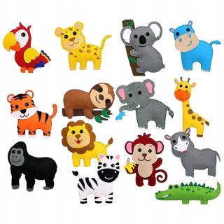 ZOO zvieratká z plsti DIY súprava na šitie